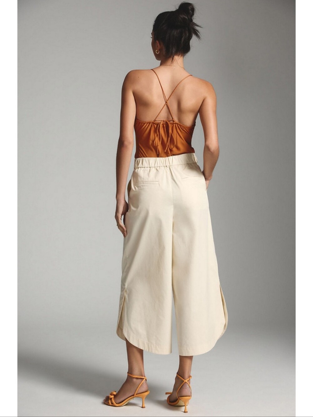 Anthropologie Mare Mare Curved Hem Wide Leg Chino Pants Small Coastal - Picture 9 of 15